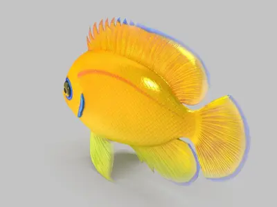 Lemon Peel Angel Low-poly 3D model