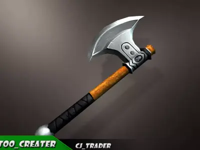 Mini Fantasy Axe Lowpoly 3D Model Low-poly 3D model