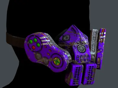 Gas mask helmet 3d model scifi Low-poly Low-poly 3D model