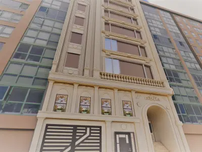 Classic stone facade-Building Classic Facade Element 3D model