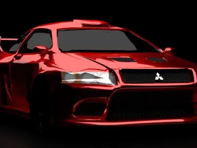 Mitshubishi Lancer Evolution V Free low-poly 3D model
