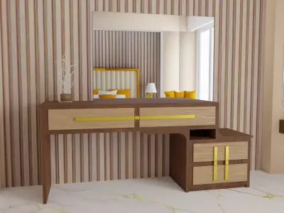 wooden dressing table inspired by ancient Egyptian furniture  Free 3D model