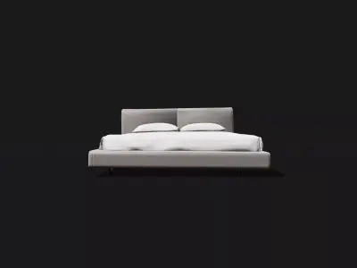 Modern bed Free low-poly 3D model purchase