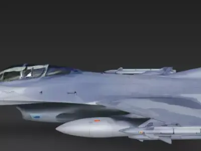 Fighter Jet with high resolution Textures 3D model 3D model