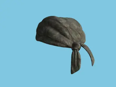 Bandana 02 - Green Camouflage Military - Character Design Low-poly 3D model