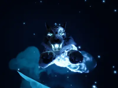 Divine Eclipse - Fantasy Tiger High Poly 3D model