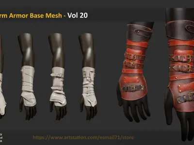 152 Leather Armor Base Mesh - Bundle Low-poly 3D model