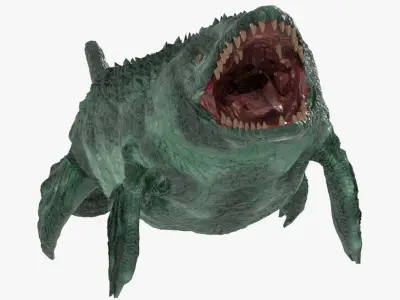 Mosasaur sea creature Low-poly 3D model