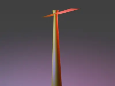 Bamboo Copter gaget Low-poly 3D model