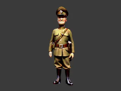 World War I Soldier Low-poly 3D model