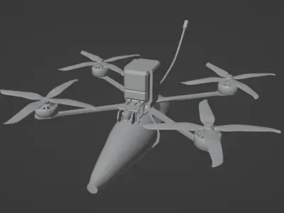 Fpv Kamikaze drone  Low-poly 3D model