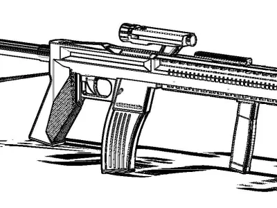 3D model machine gun 3D model