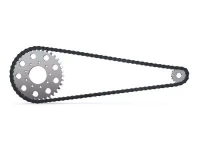 Motorcycle Bike Chain System Riged 3D model