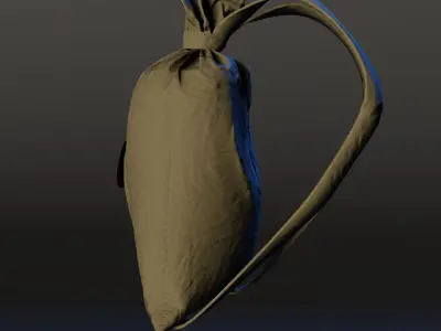 Army duffle bag Low-poly 3D model