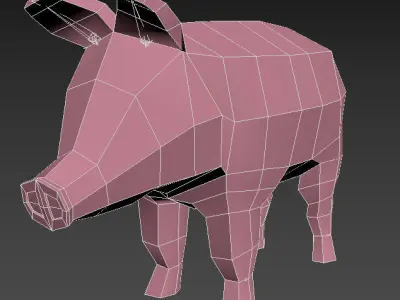 Lowpoly Farm Animals Low-poly 3D model