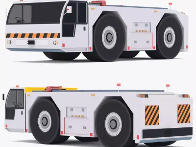 Aircraft Towing Tractor Low-poly 3D model