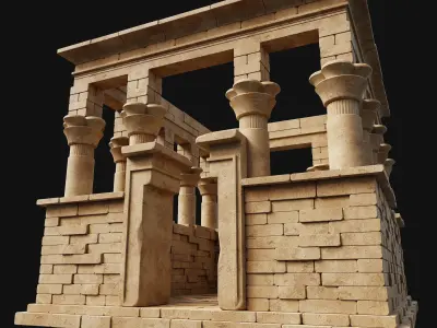 ANCIENT TEMPLE CHURCH BUILDING DESERT EGYPT AAA COLLECTION Low-poly 3D model