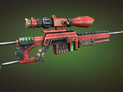 Bolter sniper rifle Low-poly 3D model