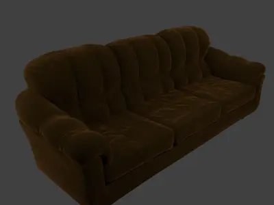 Couch - Brown Velvet Free low-poly 3D model