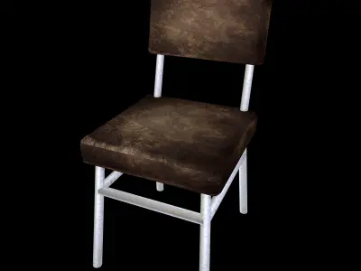 Sling Chair with leather seat Low-poly 3D model