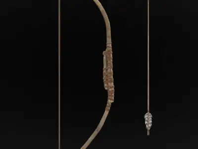 forest hunter bow Low-poly 3D model