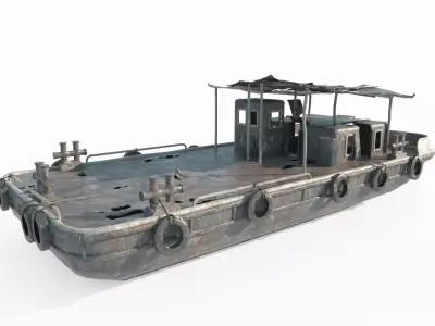 Old water vehicles worn-out transport vessels 3D model