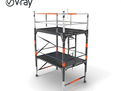 Industrial Scaffold Ladder Modular Platform model pack Low-poly 3D model