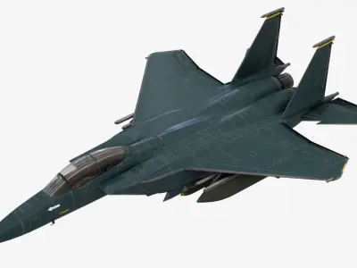 8K Textures F-15E Low-poly 3D model