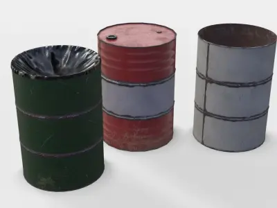 Barrels Asset 03 Low-poly 3D model