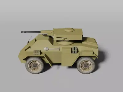 Historical British armoured car from WW 2 3D model