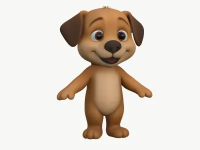 High-Quality Realistic Cute Cartoon Dog 3D model