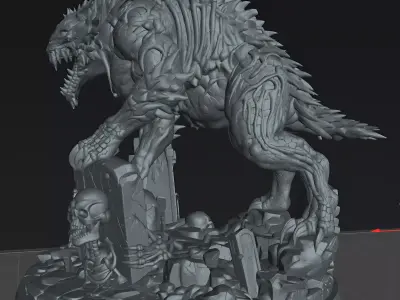 Varkhul the Crypt Devourer Dark Fantasy Monster STL 75mm  3D print model