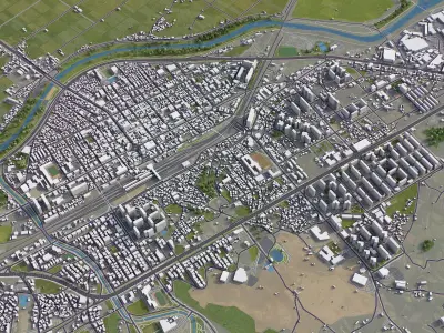 Jochiwon - 3D City Model Low-poly 3D model