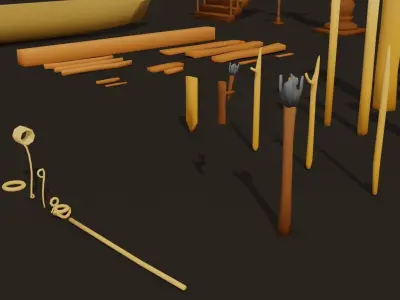 Props pack Low-poly 3D model