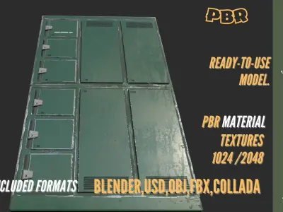 Vintage American Industrial Low-poly 3D model Low-poly 3D model