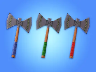 Lowpoly RPG weapons pack Low-poly 3D model
