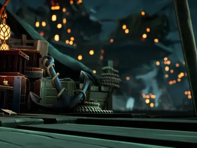 Stylized Pirate Port City Modular Low-poly 3D model