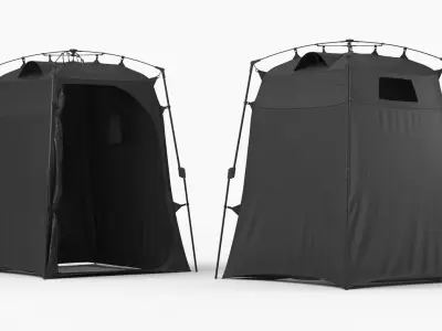 Camp Utility Tent For Changing And Shower Black 3D model