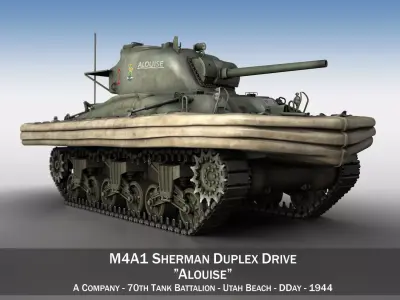 M4A1 Sherman - Duplex Drive - Alouise 3D model