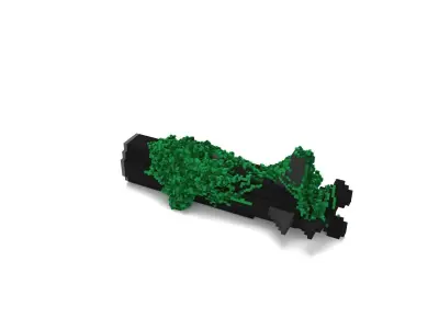 Voxel - Type1 Mossy Submarine Ship - Low-poly 3D Model Low-poly 3D model