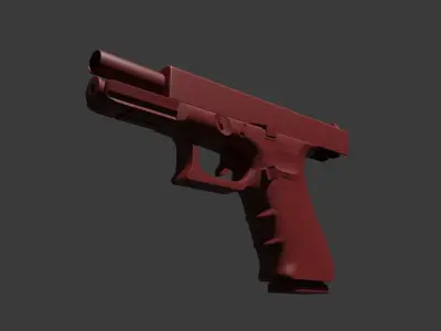 Glock 17 Gen 4 UNTEXTURED Low-poly 3D model