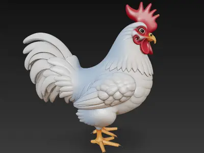 Chicken Realistic 3D Model Basic - Low Poly Realistic Low-poly 3D model