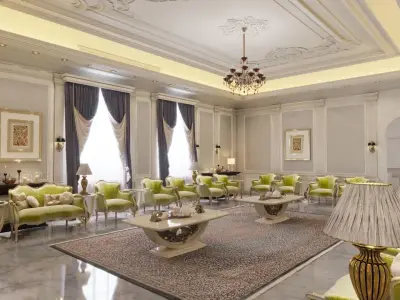 realistic chair sofa walls ceiling  3D model