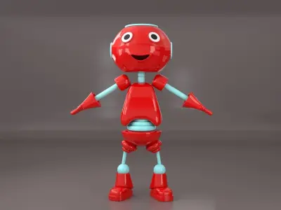 Cute Mini Robot Low-poly 3D model