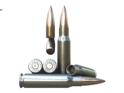 762x51mm NATO Cartridge Low-poly 3D model