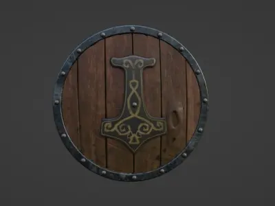 Viking Shield - Game-ready Low-poly 3D model