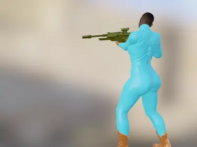 Sci-Fi Sniper Woman  3D print model