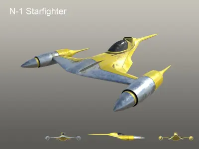 N-1 Starfighter Low-poly 3D model