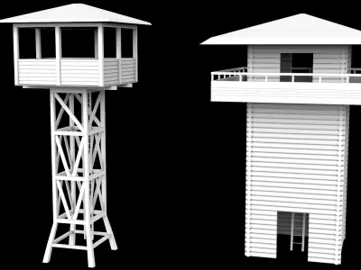 30 WATCHTOWER model basemesh Low-poly 3D model