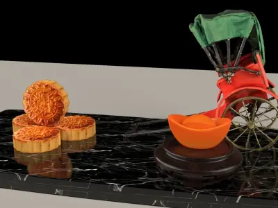 Chinese rickshaw 3D model